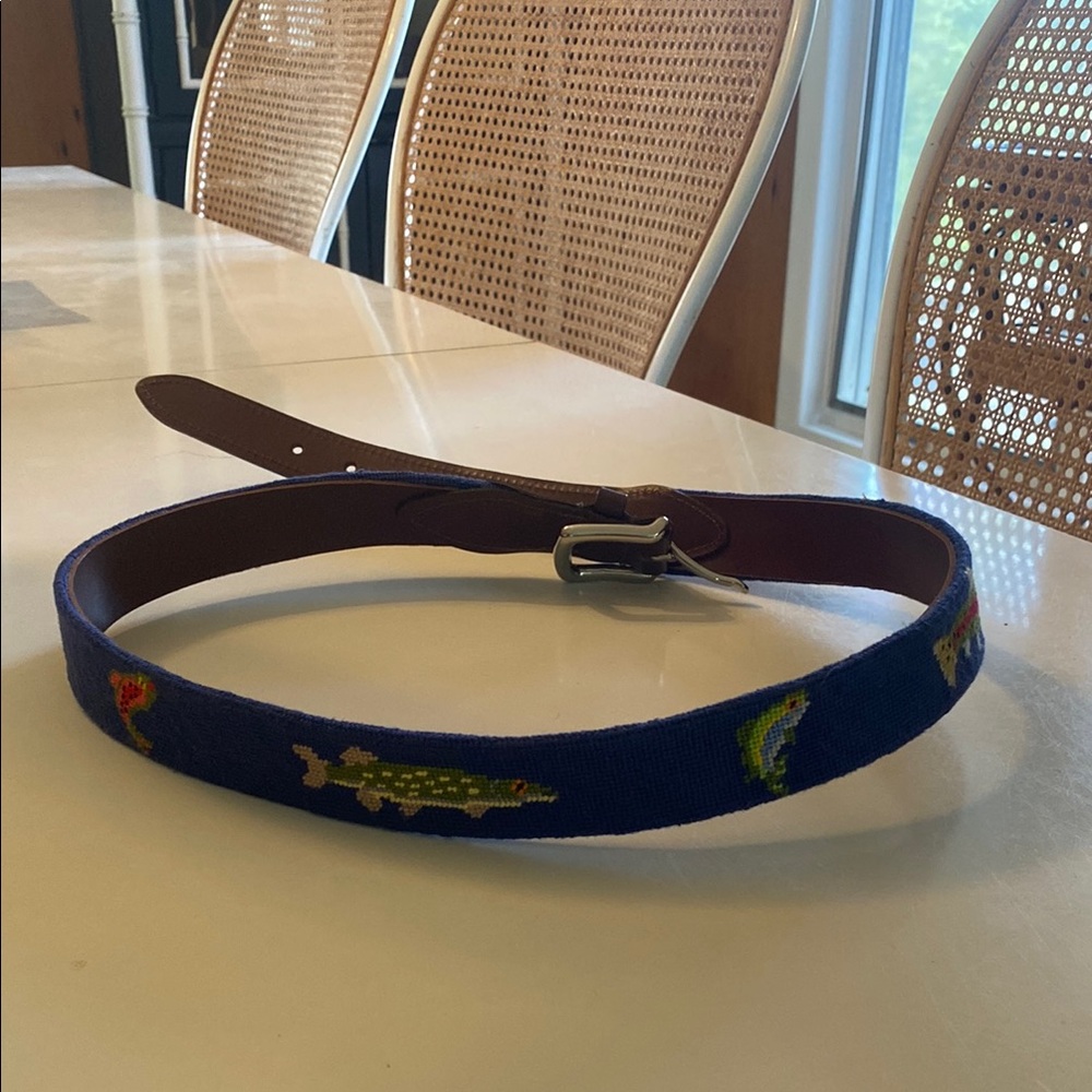 Blue Fish Pattern Belt